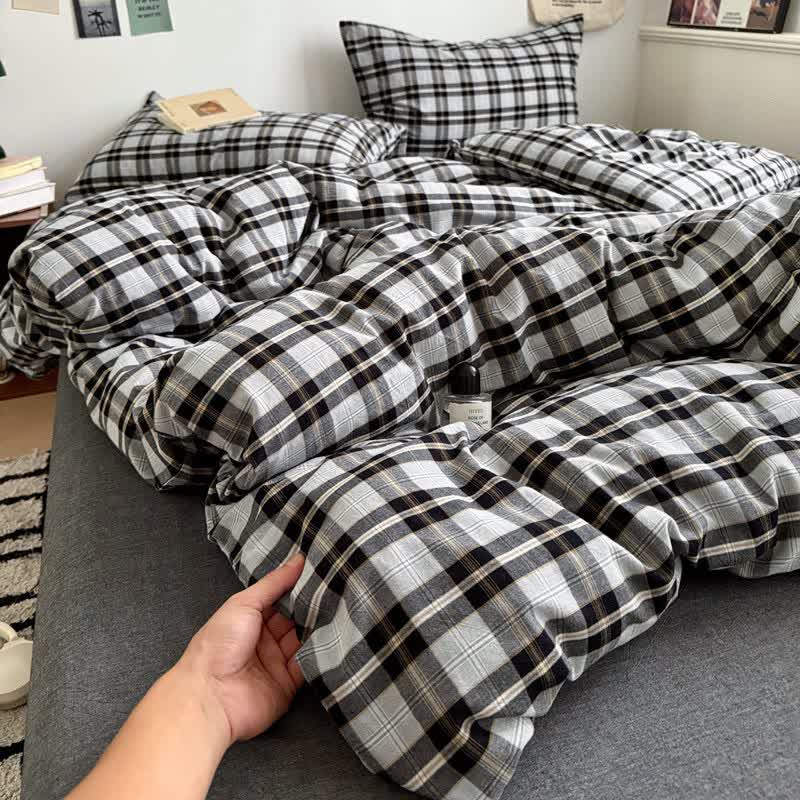 Classic Plaid Cotton Bedding Set - image 28