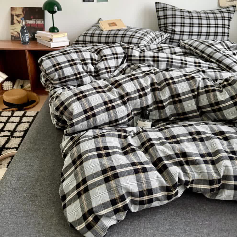 Classic Plaid Cotton Bedding Set - image 25