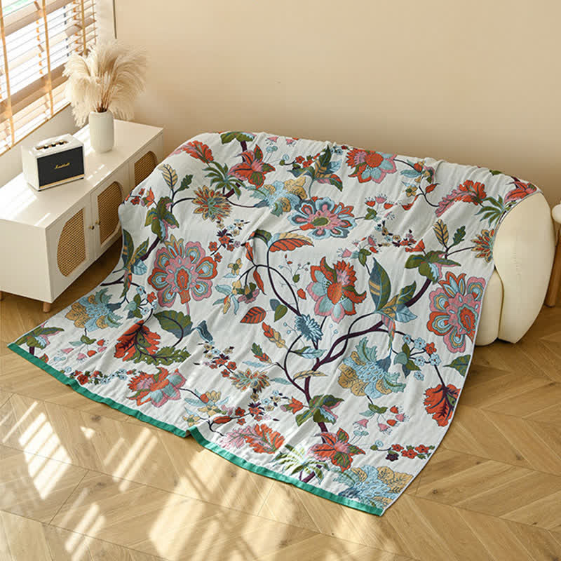 Floral Leaf Jacquard Cotton Gauze Quilt - image 5