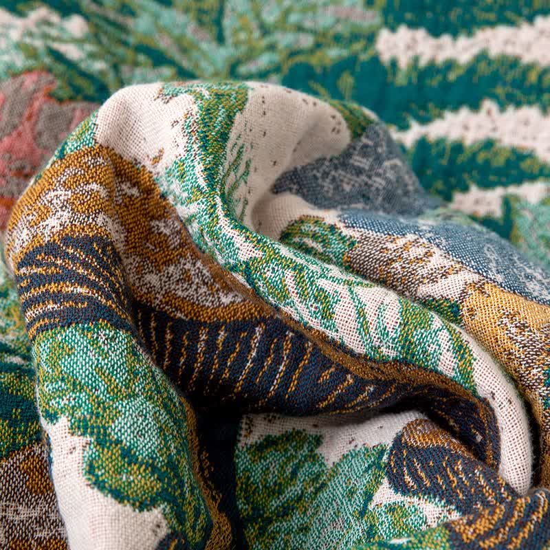 Mushroom Forest Cotton Gauze Tassel Quilt - image 5