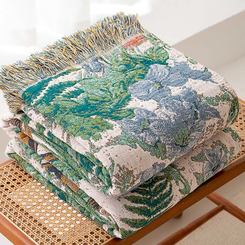 Mushroom Forest Cotton Gauze Tassel Quilt - image 2