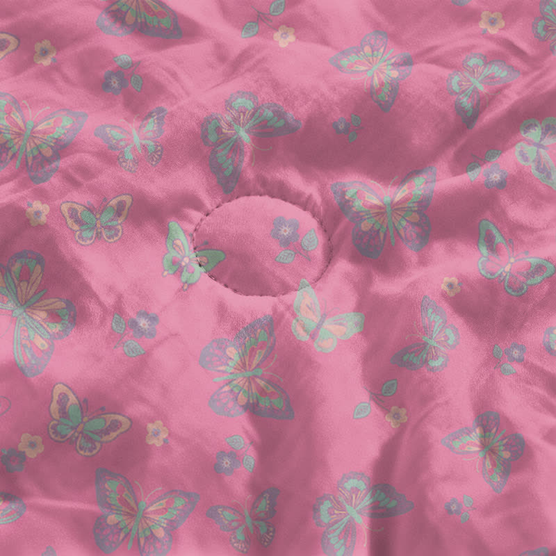 Pink Butterfly Cotton Gauze Jacquard Quilt - image 4