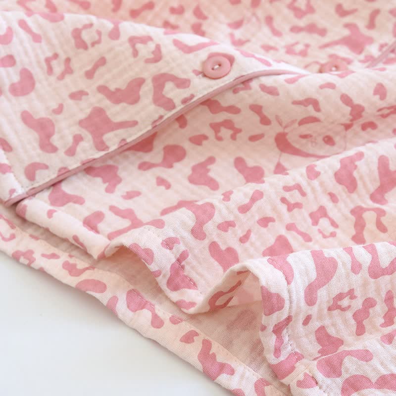 Soft-Tone Leopard Print Cotton Loungewear Set - image 6