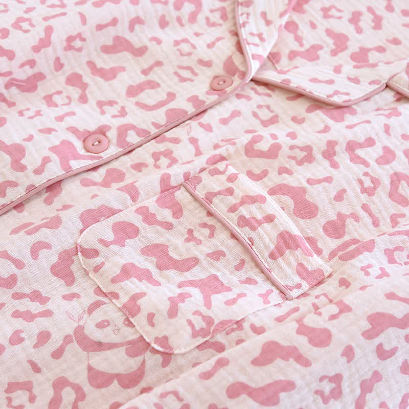 Soft-Tone Leopard Print Cotton Loungewear Set - image 4