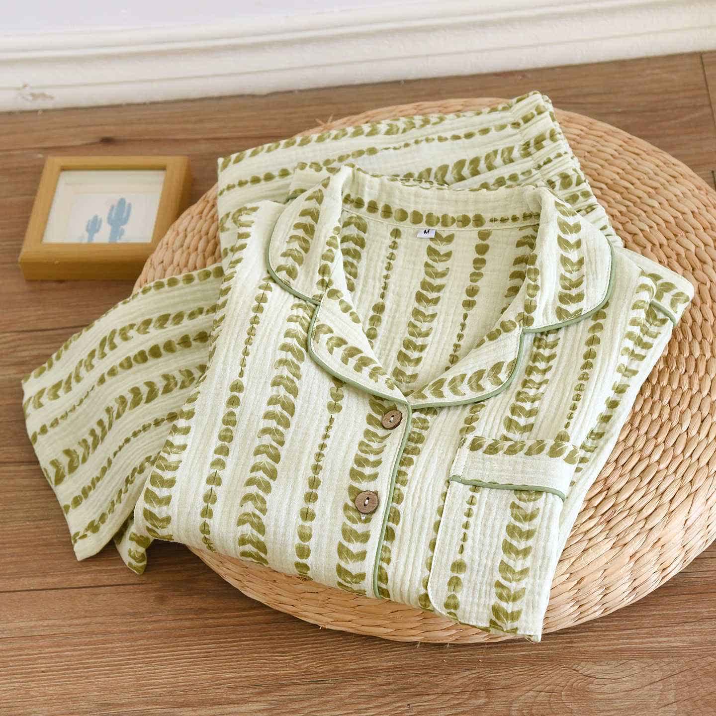 FLeaf Stripe Print Cotton Loungewear Set - image 2