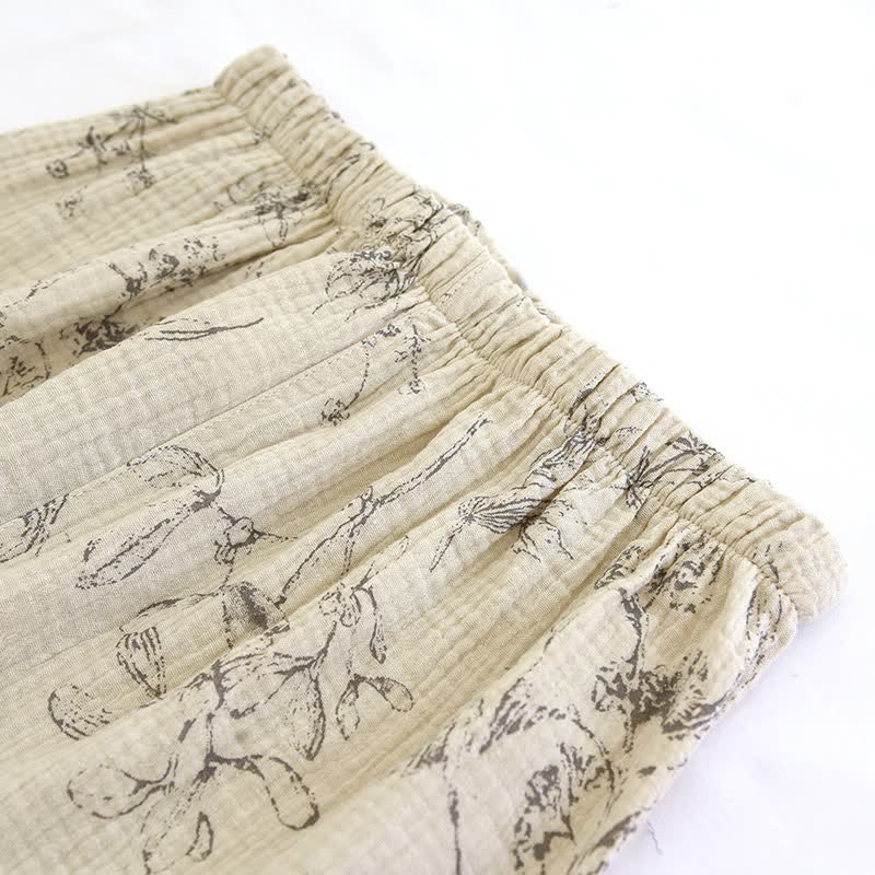 Elegant Vintage Floral Cotton Loungewear Set - image 12