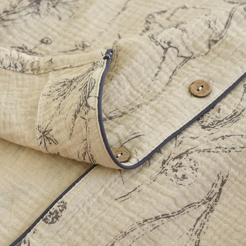 Elegant Vintage Floral Cotton Loungewear Set - image 7