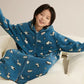 Animal Print Hooded Zip-up Plush Child Robe - image 7
