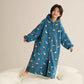 Animal Print Hooded Zip-up Plush Child Robe - image 5