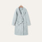 Simple Solid Plush Warm Child Robe - Blue - Child:160cm - image 9