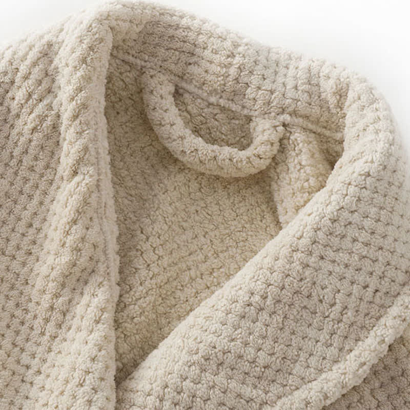 Simple Solid Plush Warm Child Robe - image 5