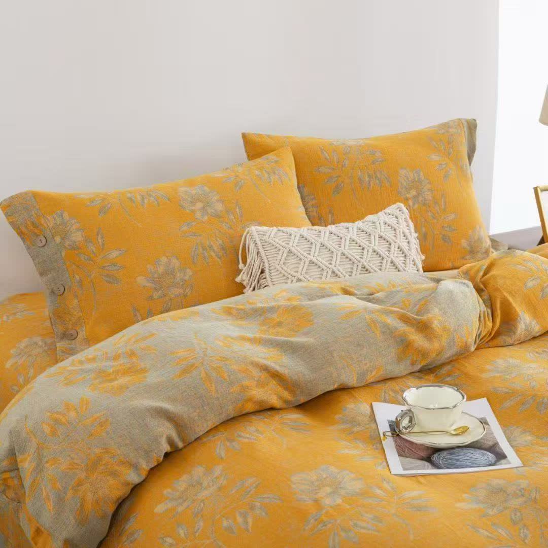 Floral Blossom Cotton Gauze Bedding Set(4PCS) - image 2