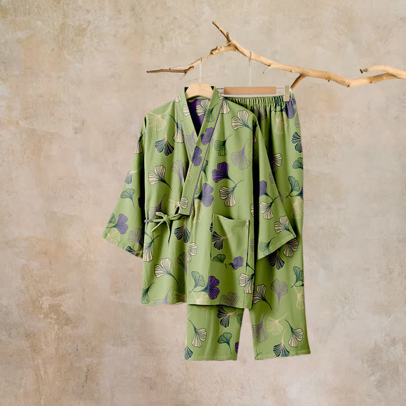 Ownkoti Ginkgo Cotton Gauze Kimono Loungewear Set - image 47