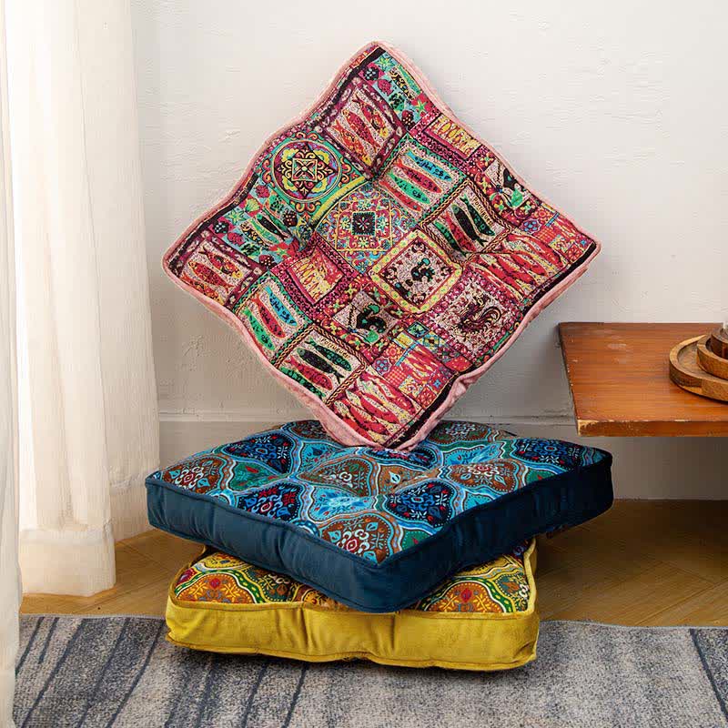 Moroccan Floor Chair Cushion With Tie Straps - image 2