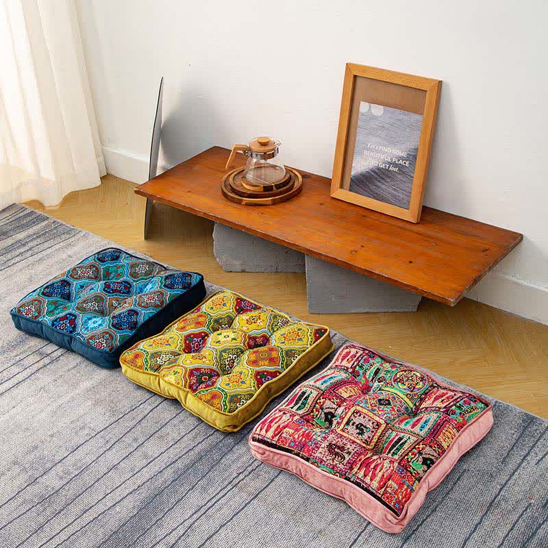 Moroccan Floor Chair Cushion With Tie Straps - image 3