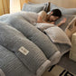 Stripe Knot Textured Plush Bedding Set - Gray - Bedding Set (4PCS) - King - image 10