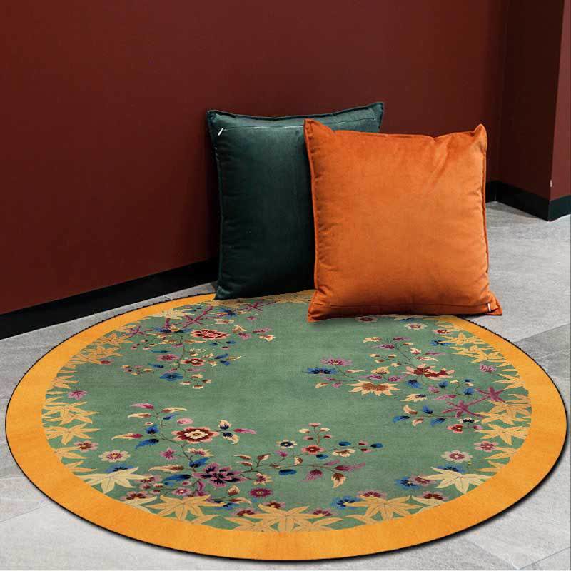 Anti-slip Bright Floral Foldable Round Area Rug - image 2