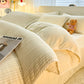 Wavy Stripe Jacquard Plush Bedding Set - Beige - Bedding Set - King - image 3