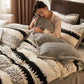 Artistic Style Striped Jacquard Plush Bedding - image 2