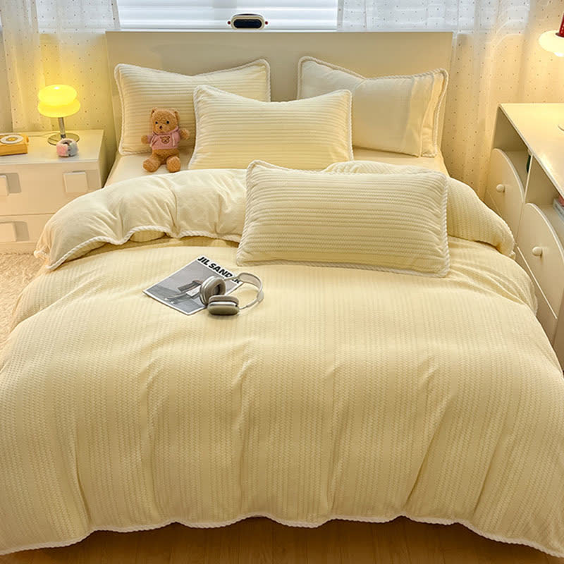Wavy Stripe Jacquard Plush Bedding Set - image 6