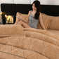 Leaf-inspired Textured Plush Bedding Set(4PCS) - image 7