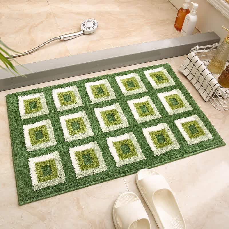 Geometric Pattern Jacquard Non-slip Bath Mat - C - 19"W x 31"L - image 4