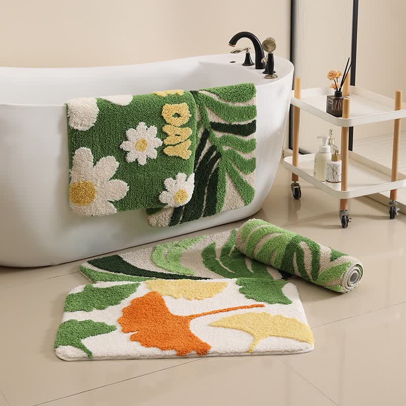 Green Plants Non-slip Bath Mat - image 0