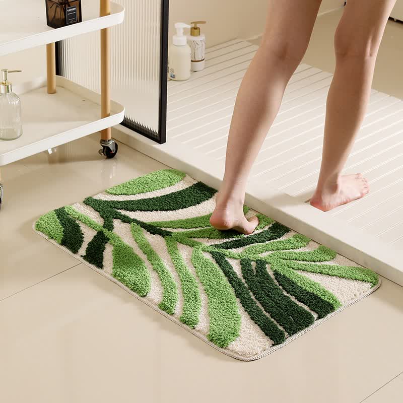 Green Plants Non-slip Bath Mat - C - 19"W x 31"L - image 3
