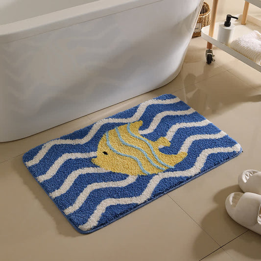 Cartoon Animal Pattern Non-slip Bath Mat - Tropical fish - 19"W x 31"L - image 1