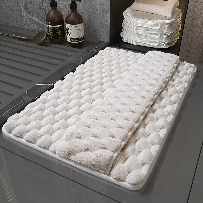 Solid Color Non-slip Absorbent Bath Mat - Beige - 23"W x 35"L - image 1