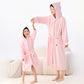 Matching Family Solid Color Hooded Bathrobe - Pink - Adult:L - image 1
