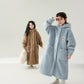 Solid Color Hooded Button Child Bathrobe - image 2