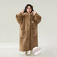 Solid Color Hooded Button Child Bathrobe - image 5
