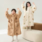 Bear Ear Hooded Button Plush Child Robe - image 1