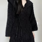 Fluffy Minimalist Black Hooded Robe - image 3