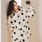Polka Dot Hooded Plush Loungewear Set - image 1