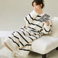 Round Neck Striped Plush Nightgown - image 4