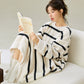 Round Neck Striped Plush Nightgown - image 2