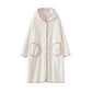 Stripe Textured Hooded Button Plush Robe - image 7
