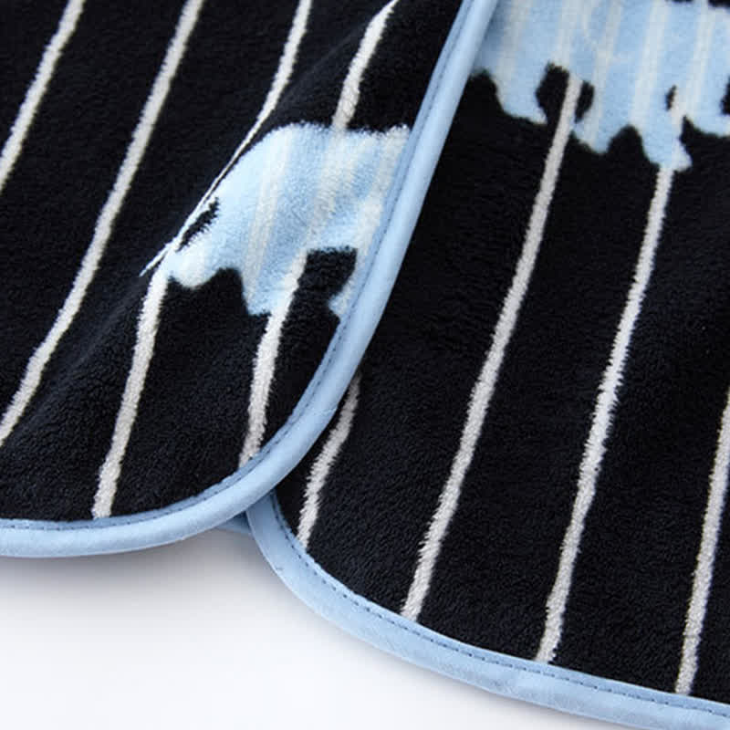 Stripe Elephant Hooded Button Plush Robe - image 7