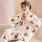 Cute Bear Button Plush Loungewear Set - image 4