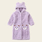 Bear-Ear Hooded Button Plush Child Robe - Purple - Bathrobe - Child:170-180cm - image 14