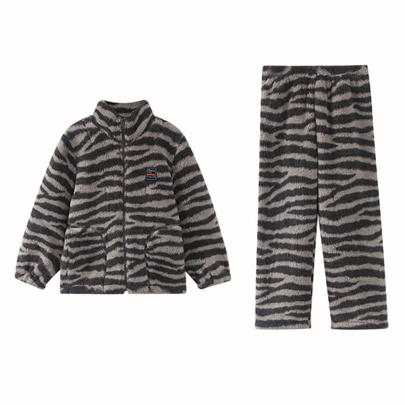 Zebra Print Zip-up Child Loungewear Set - image 5