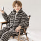 Zebra Print Zip-up Child Loungewear Set - image 2