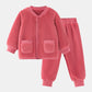 Solid Color Plush Baby Robe - Red - Loungewear - Child:130cm - image 13