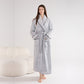 Unisex Plush Solid Color Warm Bathrobe - Gray - XL - image 7