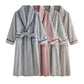 Unisex Plush Solid Color Warm Bathrobe - image 8
