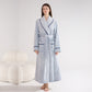 Unisex Plush Solid Color Warm Bathrobe - Light Blue - XL - image 6