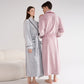 Unisex Plush Solid Color Warm Bathrobe - image 3