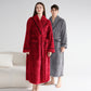 Unisex Plush Solid Warm Long Robe - image 3